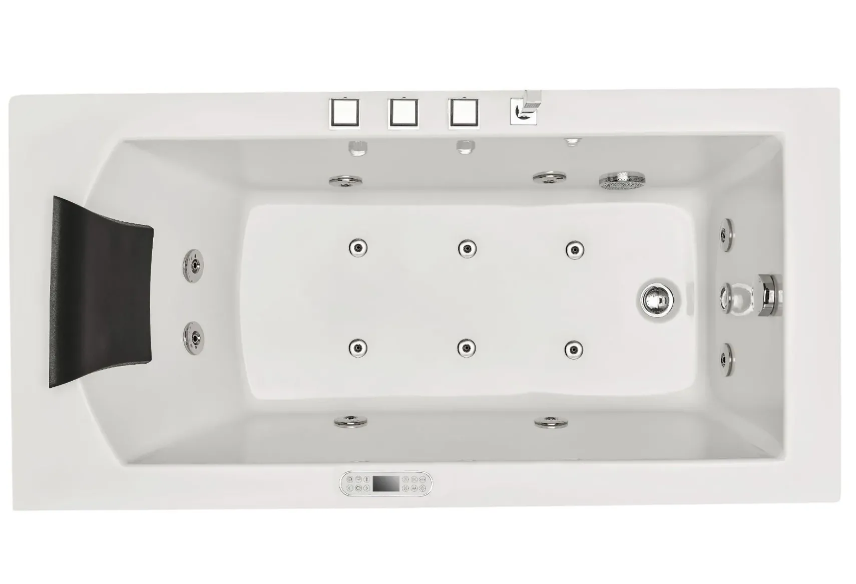 Eago 59" Acrylic Corner Rectangle Bathtub with Fixtures, White, AM154ETL-R5