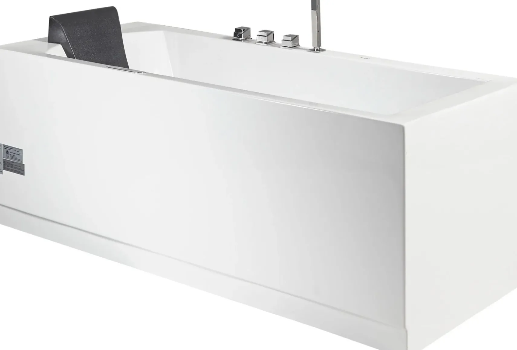 Eago 59" Acrylic Corner Rectangle Bathtub with Fixtures, White, AM154ETL-R5
