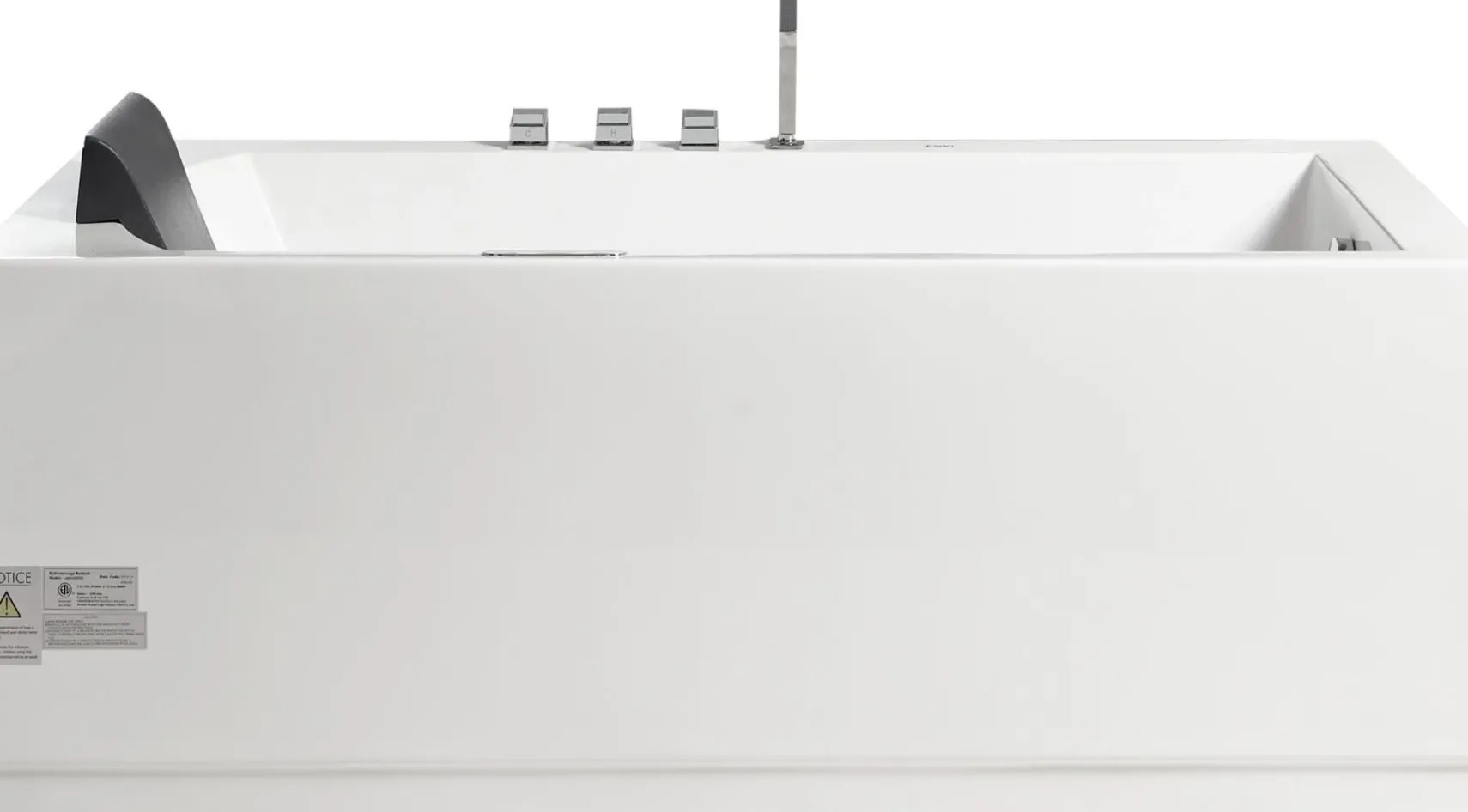 Eago 59" Acrylic Corner Rectangle Bathtub with Fixtures, White, AM154ETL-R5