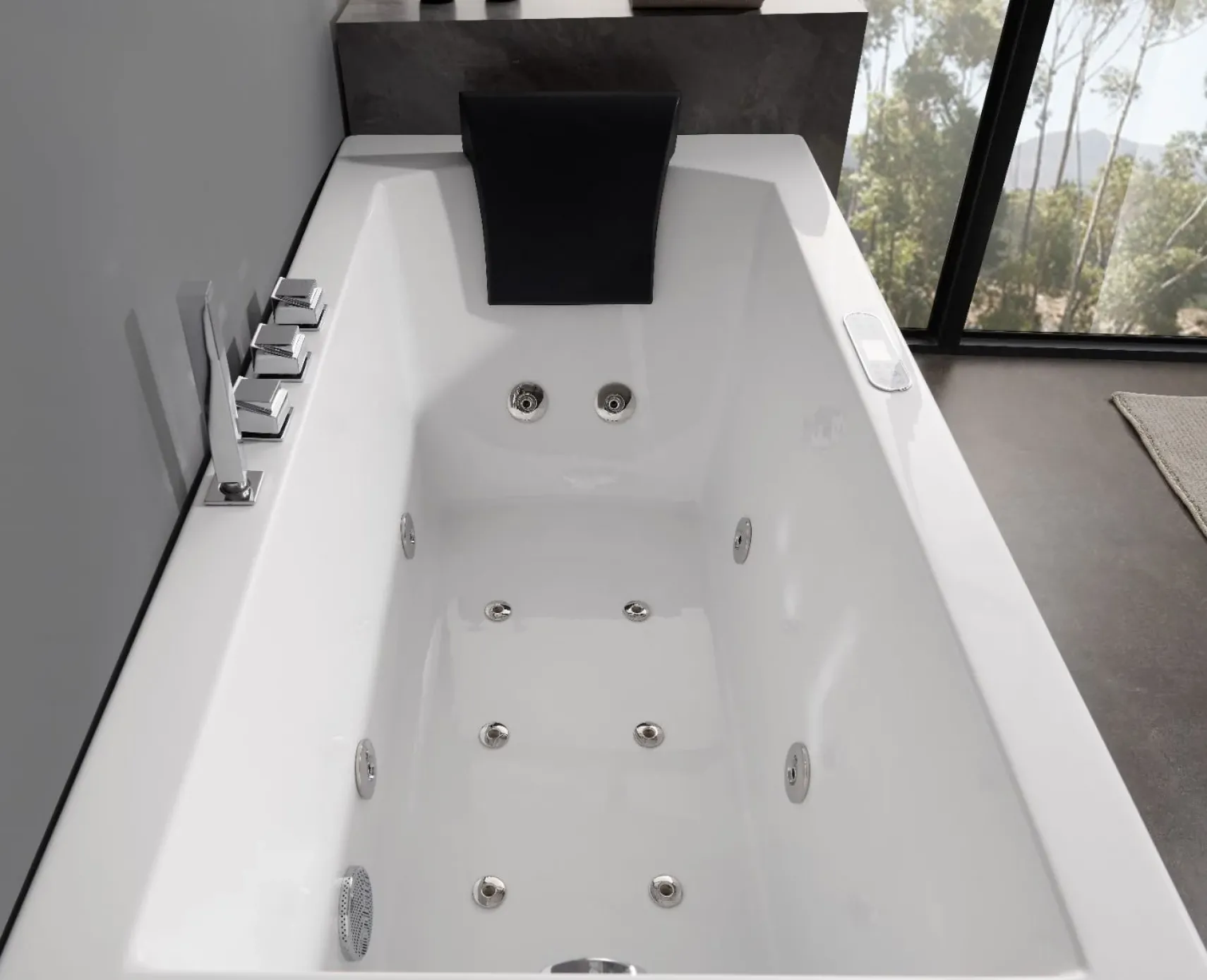 Eago 59" Acrylic Corner Rectangle Bathtub with Fixtures, White, AM154ETL-L5