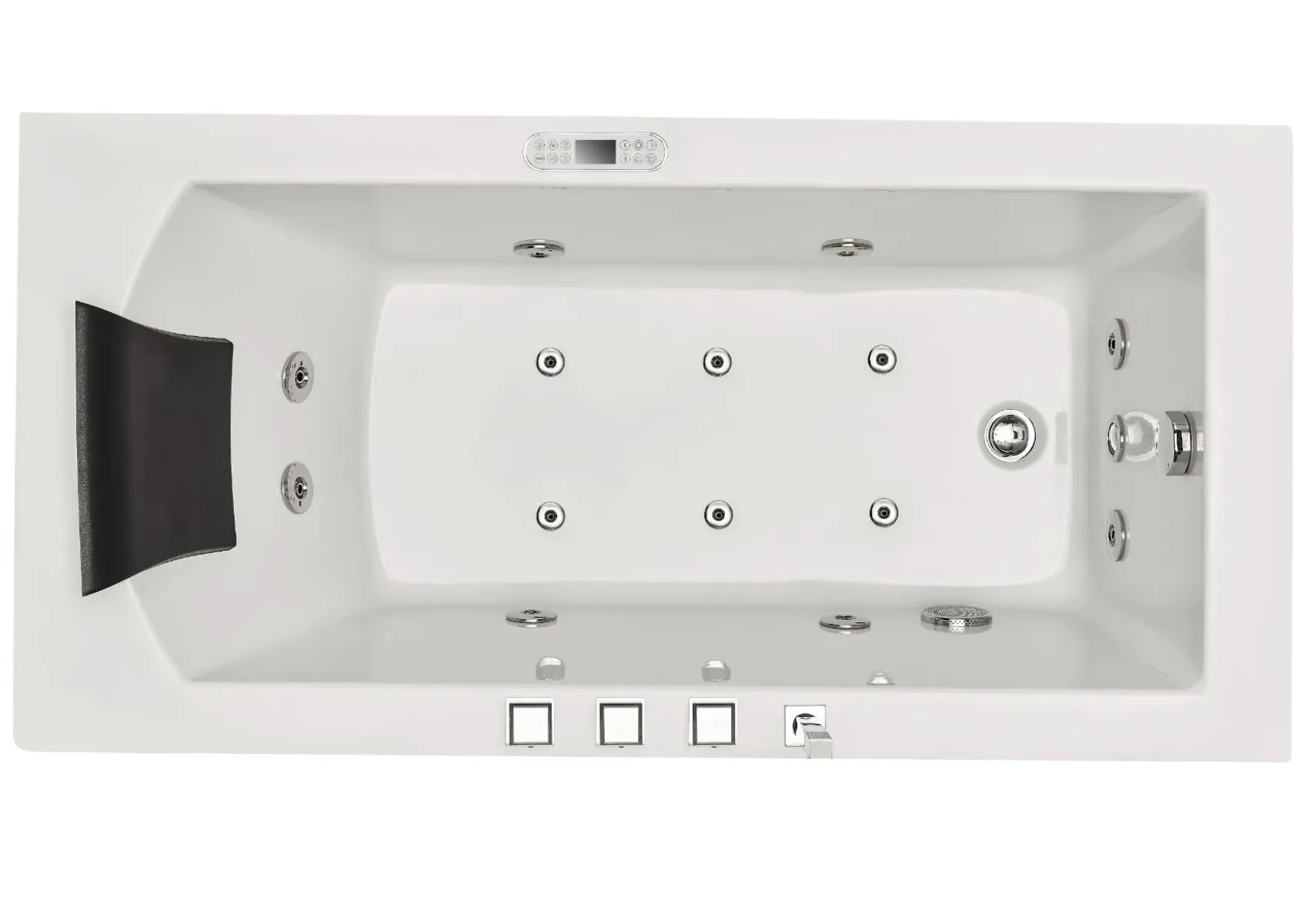 Eago 59" Acrylic Corner Rectangle Bathtub with Fixtures, White, AM154ETL-L5