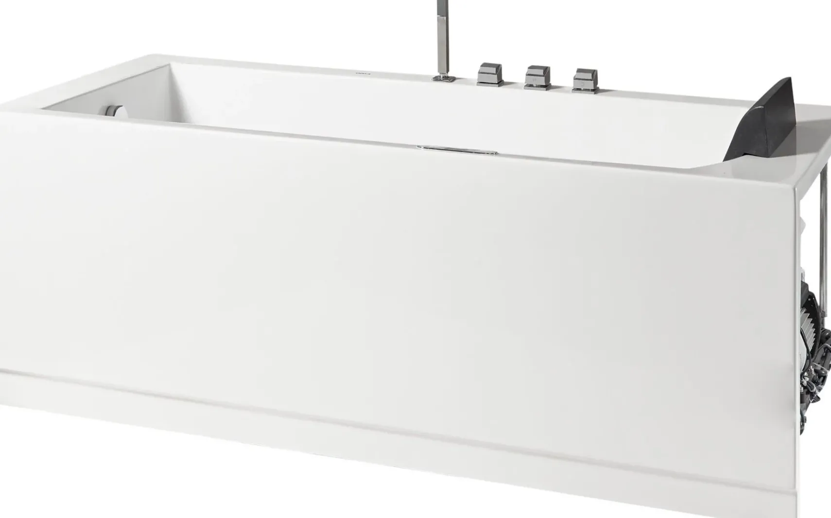 Eago 59" Acrylic Corner Rectangle Bathtub with Fixtures, White, AM154ETL-L5