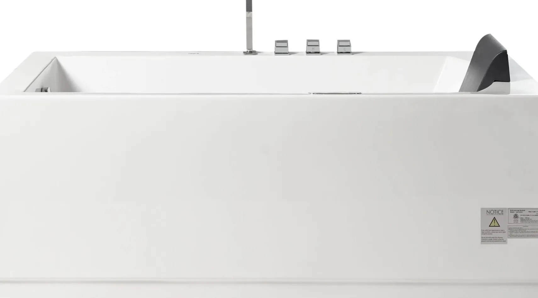 Eago 59" Acrylic Corner Rectangle Bathtub with Fixtures, White, AM154ETL-L5