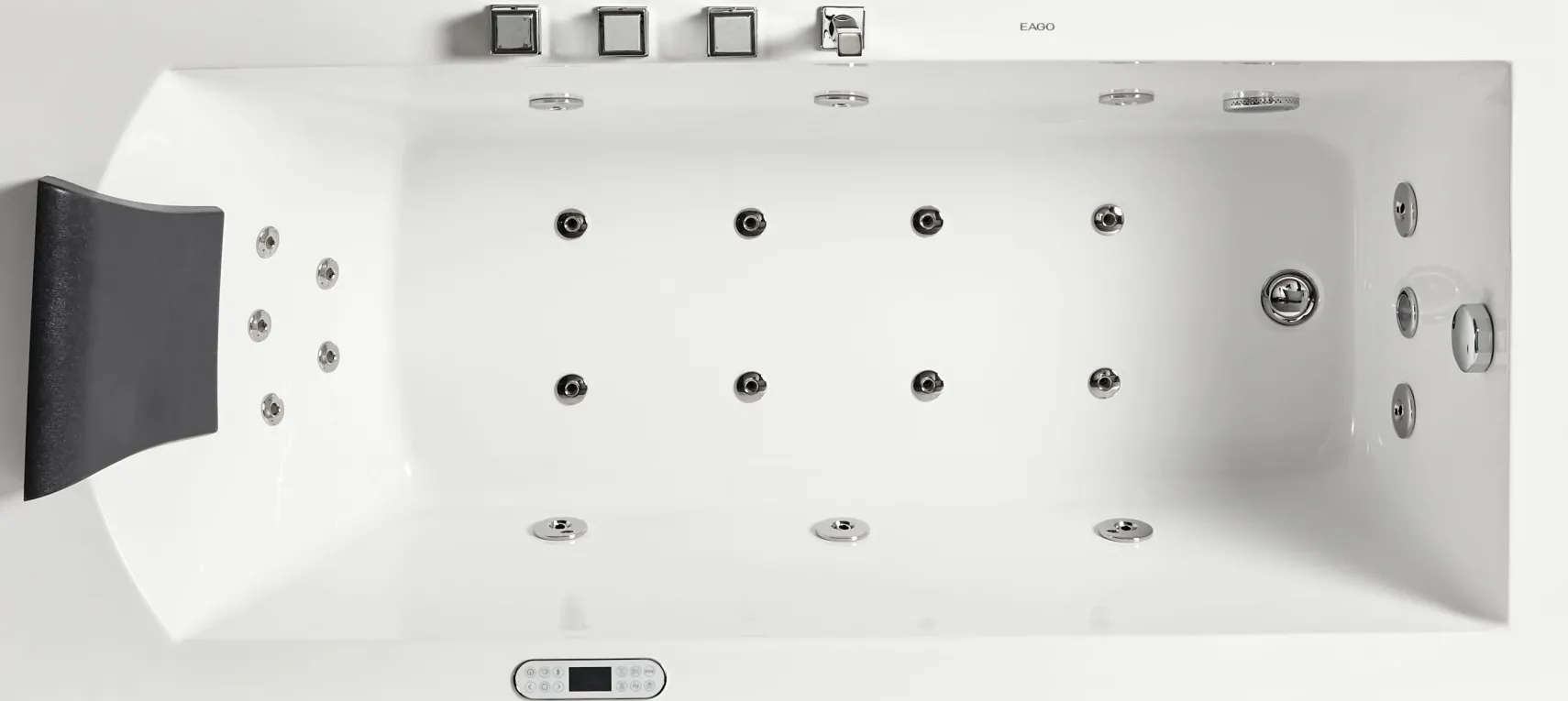Eago 71" Acrylic Corner Rectangle Bathtub with Fixtures, White, AM154ETL-R6