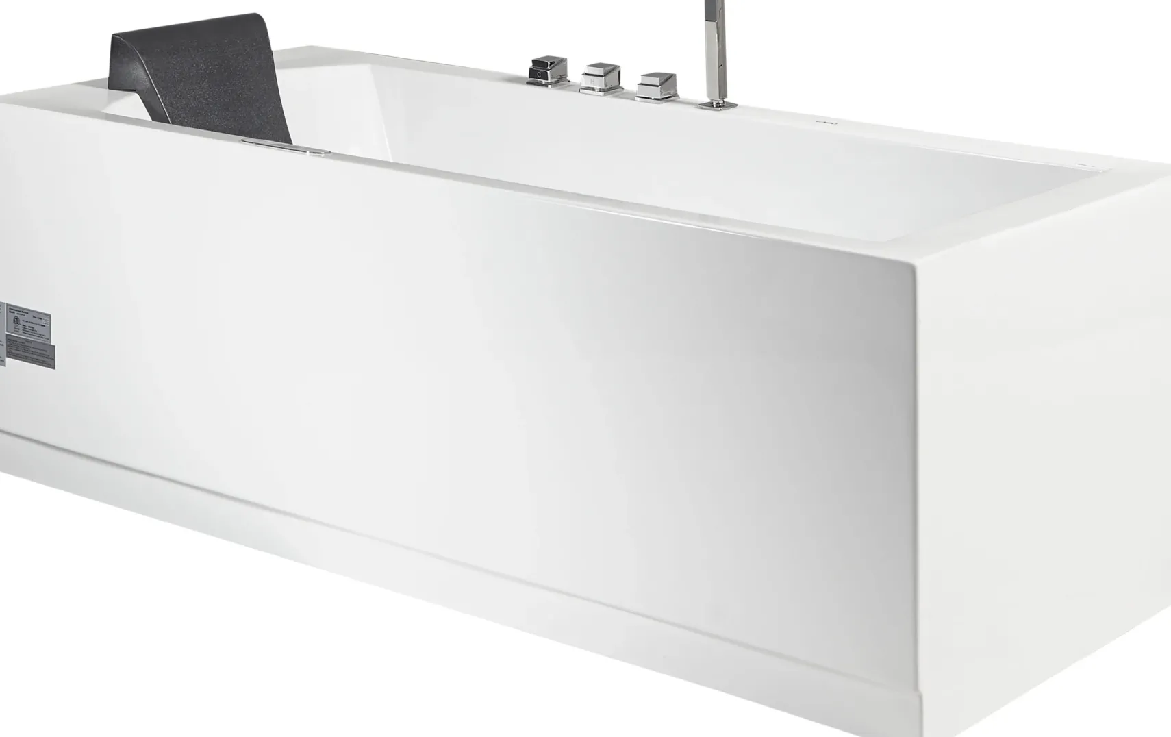 Eago 71" Acrylic Corner Rectangle Bathtub with Fixtures, White, AM154ETL-R6