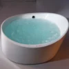 Eago 66" Acrylic Free Standing Oval Air Bubble Bathtub, White, AM2130