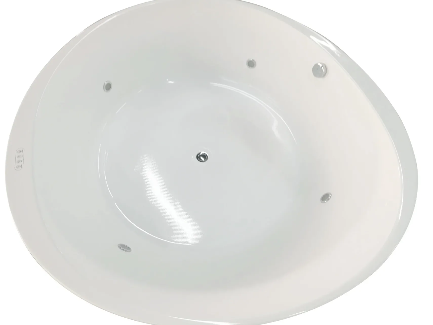 Eago 66" Acrylic Free Standing Oval Air Bubble Bathtub, White, AM2130