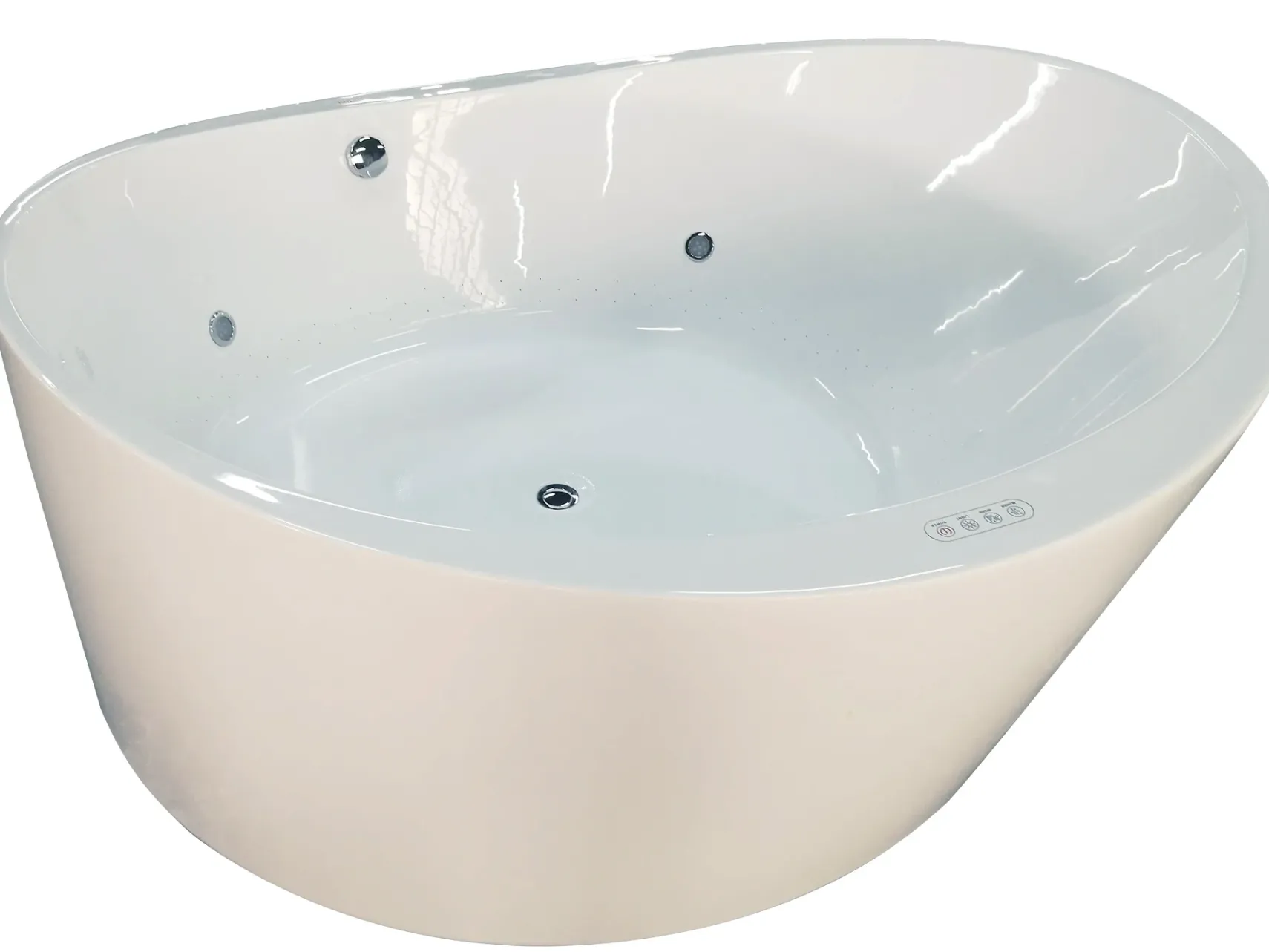 Eago 66" Acrylic Free Standing Oval Air Bubble Bathtub, White, AM2130