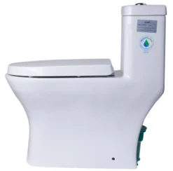EAGO Porcelain, White, TB353 Dual Flush One Piece Eco-Friendly High-Efficiency Low Flush Ceramic Toilet