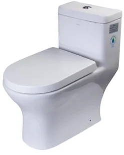 EAGO Porcelain, White, TB353 Dual Flush One Piece Eco-Friendly High-Efficiency Low Flush Ceramic Toilet