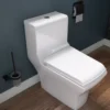 EAGO Porcelain, White, TB356 Dual Flush One Piece High-Efficiency Low Flush Ceramic Toilet