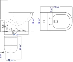 EAGO Porcelain, White, TB351 Dual Flush One Piece Eco-Friendly High-Efficiency Low Flush Ceramic Toilet