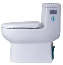 EAGO Porcelain, White, TB351 Dual Flush One Piece Eco-Friendly High-Efficiency Low Flush Ceramic Toilet