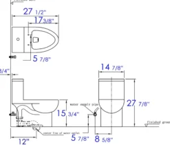 EAGO Porcelain, White, TB359 Dual Flush One Piece High Efficiency Low Flush Ceramic Toilet