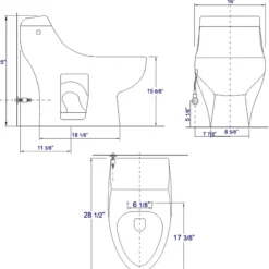 EAGO Porcelain, White, TB108 One Piece High Efficiency Low Flush Eco-Friendly Ceramic Toilet