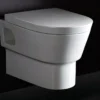 EAGO Porcelain, White, WD332 Round Modern Wall Mount Dual Flush Toilet Bowl