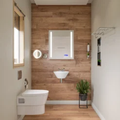 EAGO Porcelain, White, WD332 Round Modern Wall Mount Dual Flush Toilet Bowl
