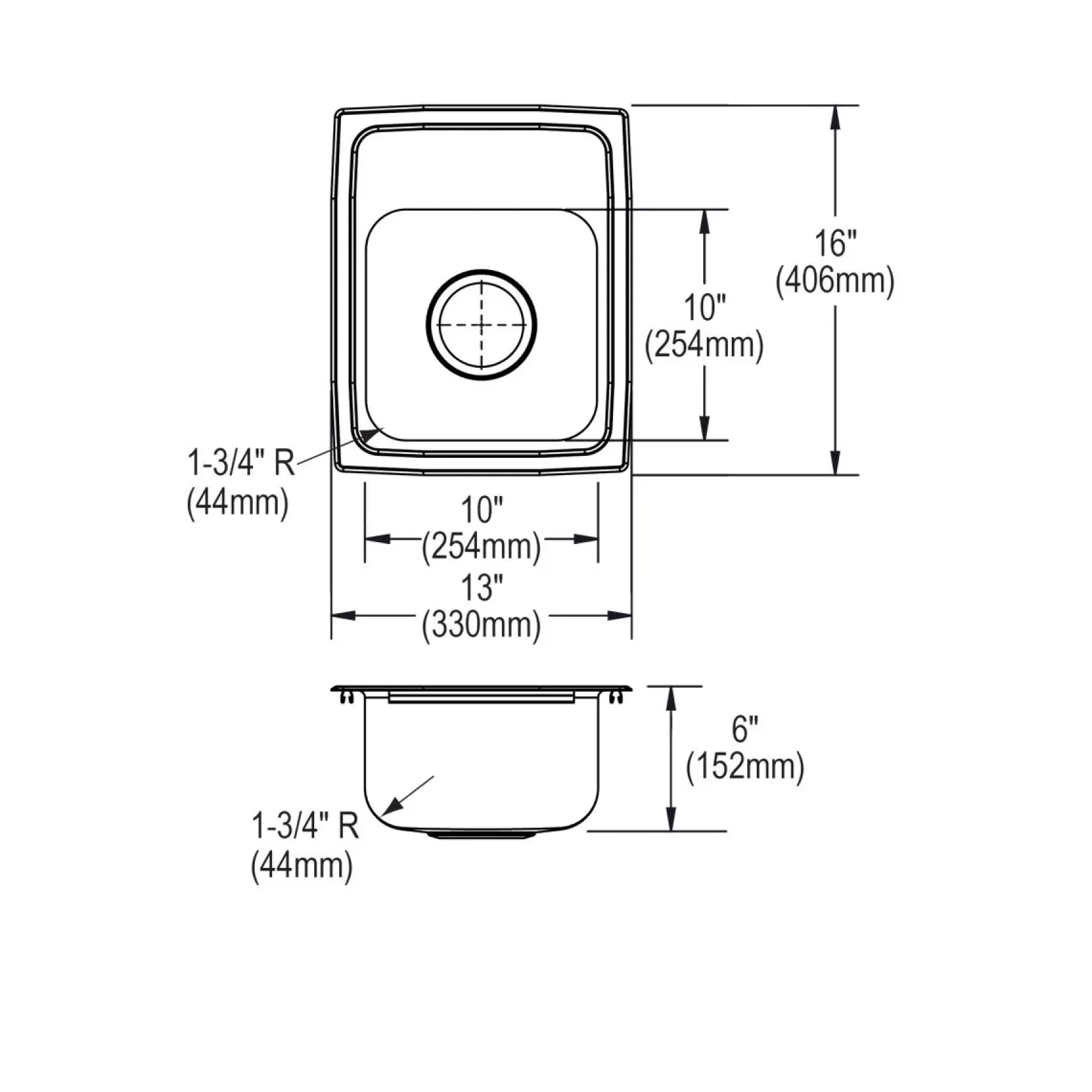 Elkay 13" Drop In/Topmount CuVerro Antimicrobial Copper ADA Kitchen Sink, Lustrous Satin, 2 Faucet Holes, LRAD1316602-CU