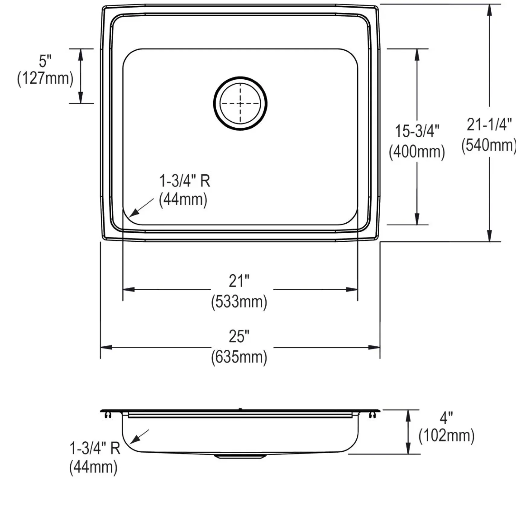Elkay 25" Drop In/Topmount CuVerro Antimicrobial Copper ADA Kitchen Sink, Lustrous Satin, 3 Faucet Holes, LRAD2521403-CU