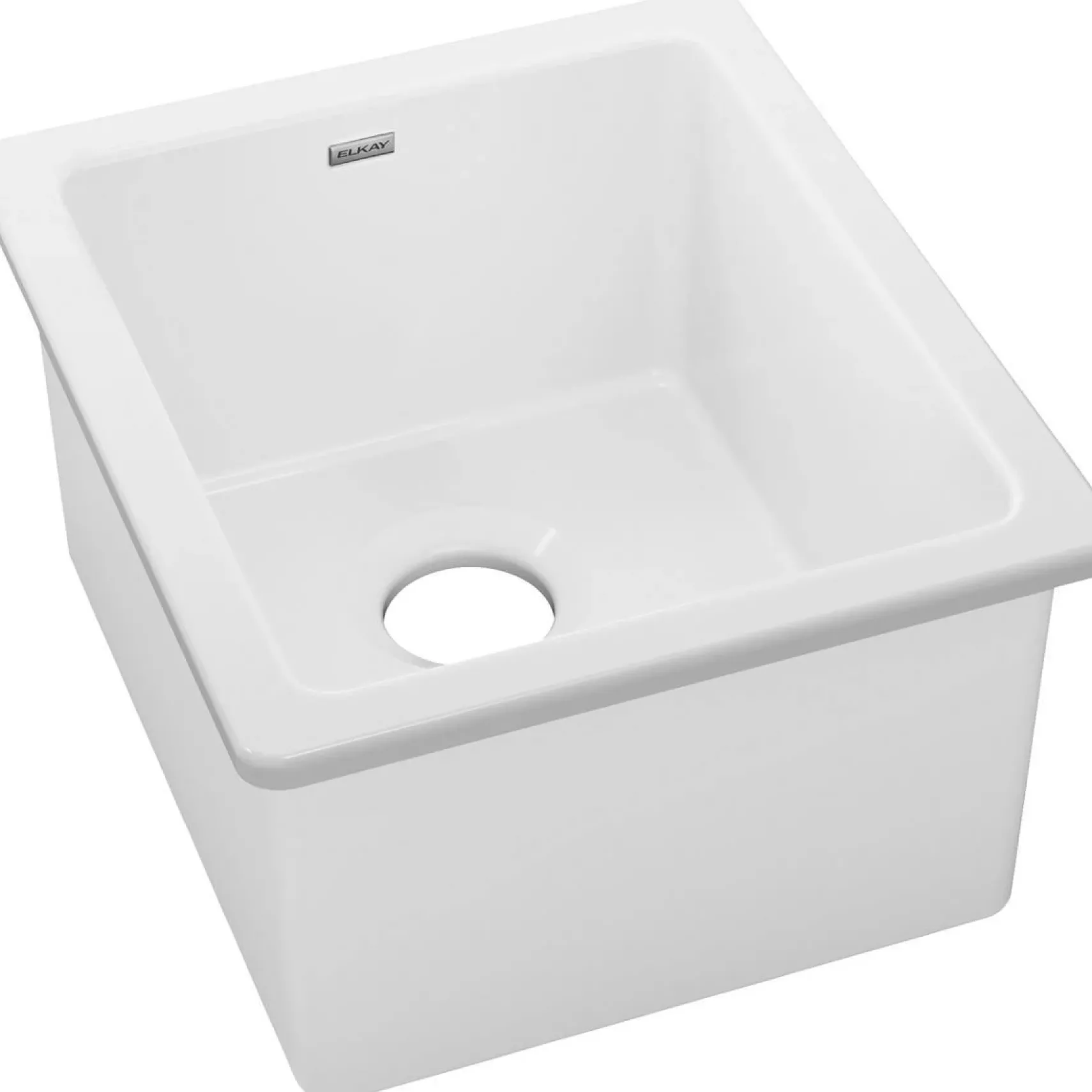 Elkay 16" Fireclay Bar Sink, White, SWU1517WH