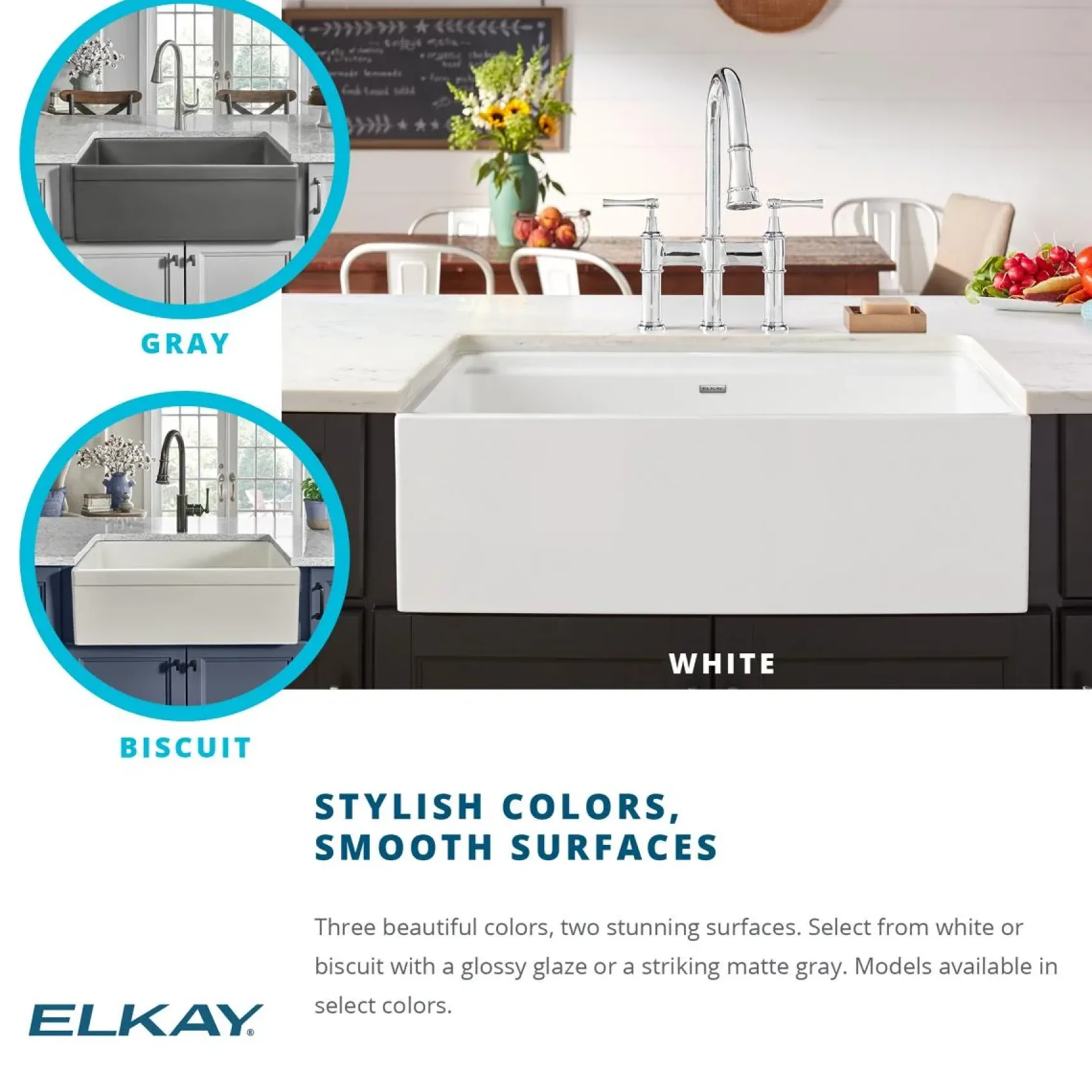Elkay 16" Fireclay Bar Sink, White, SWU1517WH