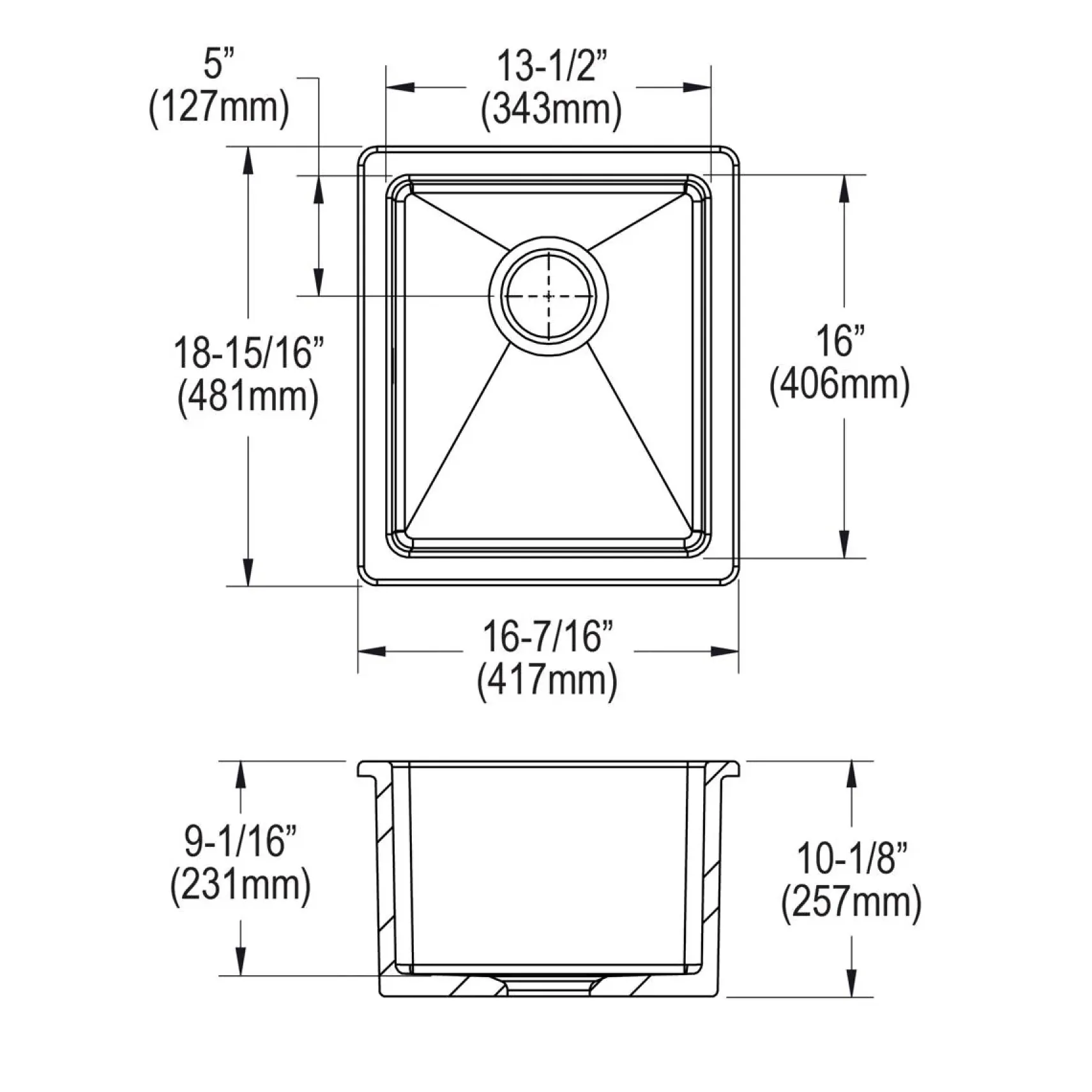 Elkay 16" Fireclay Bar Sink, Biscuit, SWU1517BI