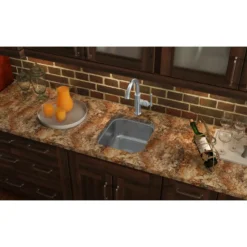 Elkay 16" Rectangular Stainless Steel Bar/Prep Sink, Hammered Mirror, 18 Gauge, SCUH1416SH