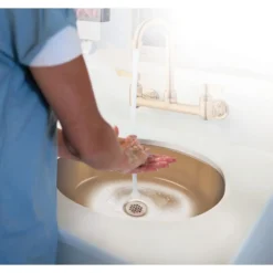 Elkay 20" Round Drop In/Topmount CuVerro Antimicrobial Copper ADA Bathroom Sink, Lustrous Satin, 1 Faucet Hole, LLVR19161-CU
