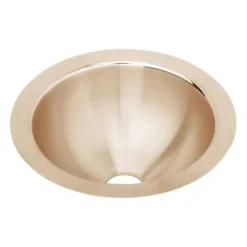Elkay 11" Round Undermount CuVerro Antimicrobial Copper ADA Bathroom Sink, Lustrous Satin, ELUH9-CU