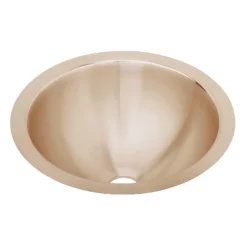 Elkay 14" Round Undermount CuVerro Antimicrobial Copper ADA Bathroom Sink, Lustrous Satin, ELUH12-CU