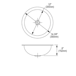 Elkay 14" Round Undermount CuVerro Antimicrobial Copper ADA Bathroom Sink, Lustrous Satin, ELUH12-CU