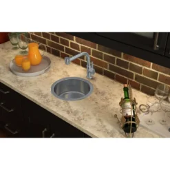 Elkay Asana 14" Round Stainless Steel ADA Bar/Prep Sink, Lustrous Satin, 18 Gauge, RLR12FB