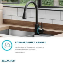 Elkay Avado Forward Only Lever Handle Pull-down Spray Spout Brass ADA Kitchen Faucet, Chrome, LKAV3031CR
