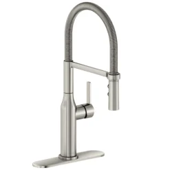 Elkay Avado Forward Only Lever Handle Semiprofessional Spout Brass ADA Kitchen Faucet, Lustrous Steel, LKAV1061LS