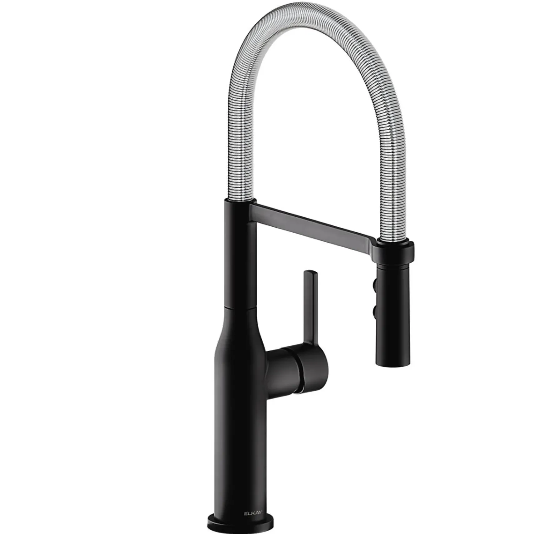 Elkay Avado Forward Only Lever Handle Semiprofessional Spout Brass ADA Kitchen Faucet, Matte Black and Chrome, LKAV1061MBCR