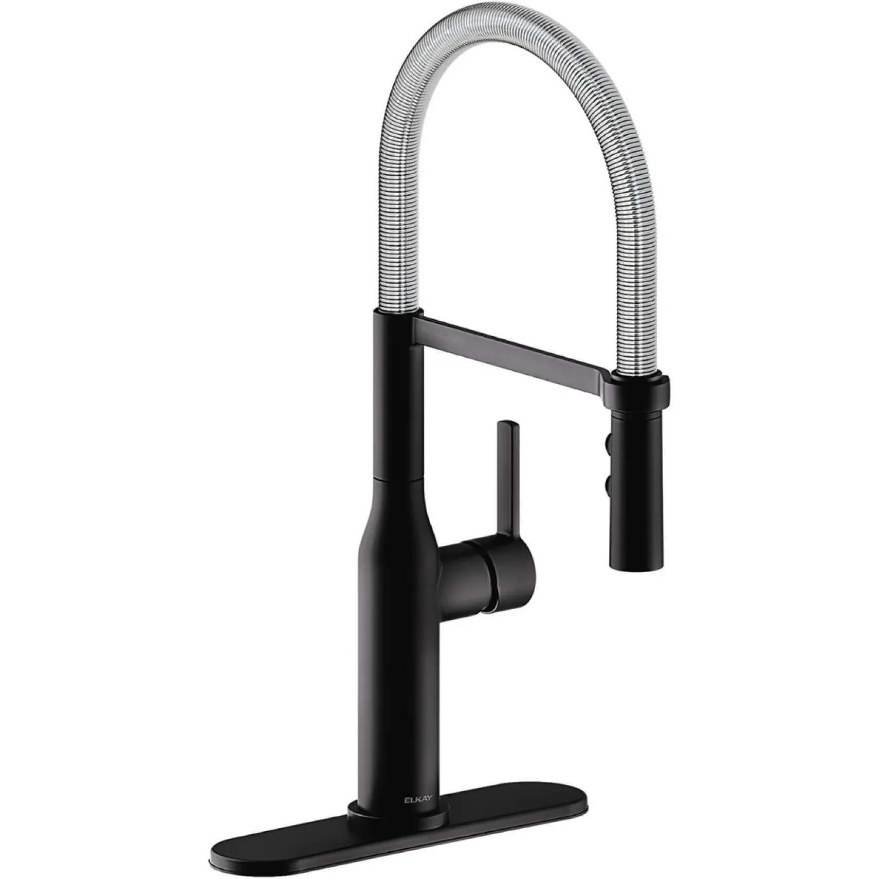 Elkay Avado Forward Only Lever Handle Semiprofessional Spout Brass ADA Kitchen Faucet, Matte Black and Chrome, LKAV1061MBCR