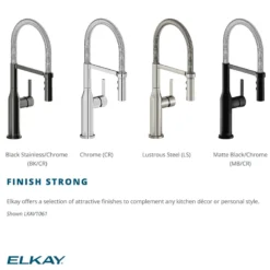 Elkay Avado Forward Only Lever Handle Semiprofessional Spout Brass ADA Kitchen Faucet, Chrome, LKAV1061CR