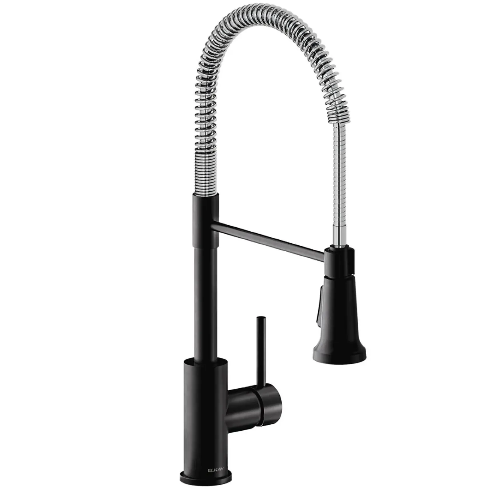 Elkay Avado Lever Handle Semiprofessional Spout Brass ADA Kitchen Faucet, Matte Black and Chrome, LKAV2061MBCR