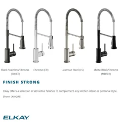 Elkay Avado Lever Handle Semiprofessional Spout Brass ADA Kitchen Faucet, Matte Black and Chrome, LKAV2061MBCR