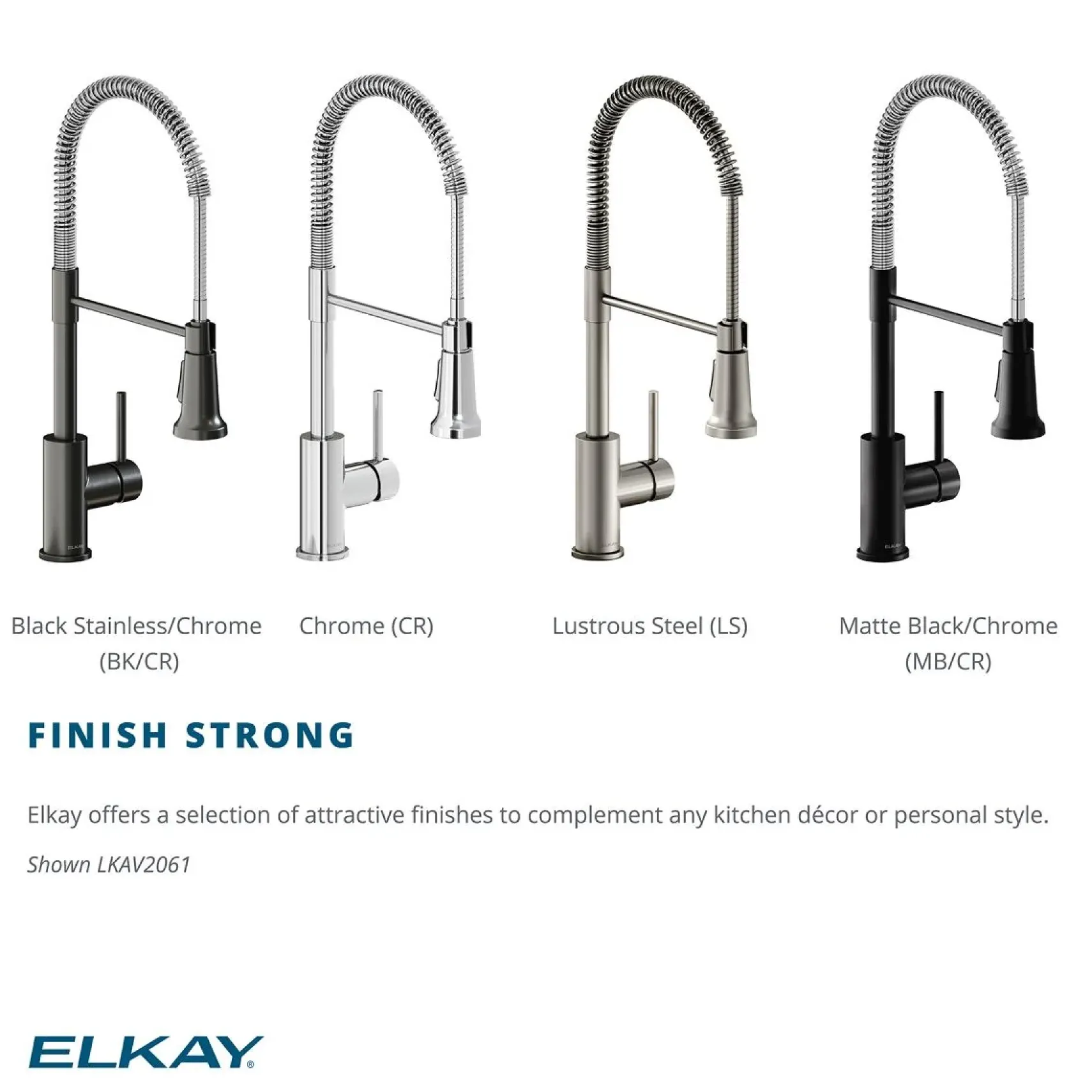 Elkay Avado Lever Handle Semiprofessional Spout Brass ADA Kitchen Faucet, Matte Black and Chrome, LKAV2061MBCR