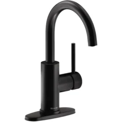 Elkay Avado Lever Handle Gooseneck Spout Brass ADA Bar Faucet, Matte Black, LKAV3021MB