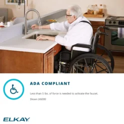 Elkay Avado Lever Handle Gooseneck Spout Brass ADA Bar Faucet, Matte Black, LKAV3021MB