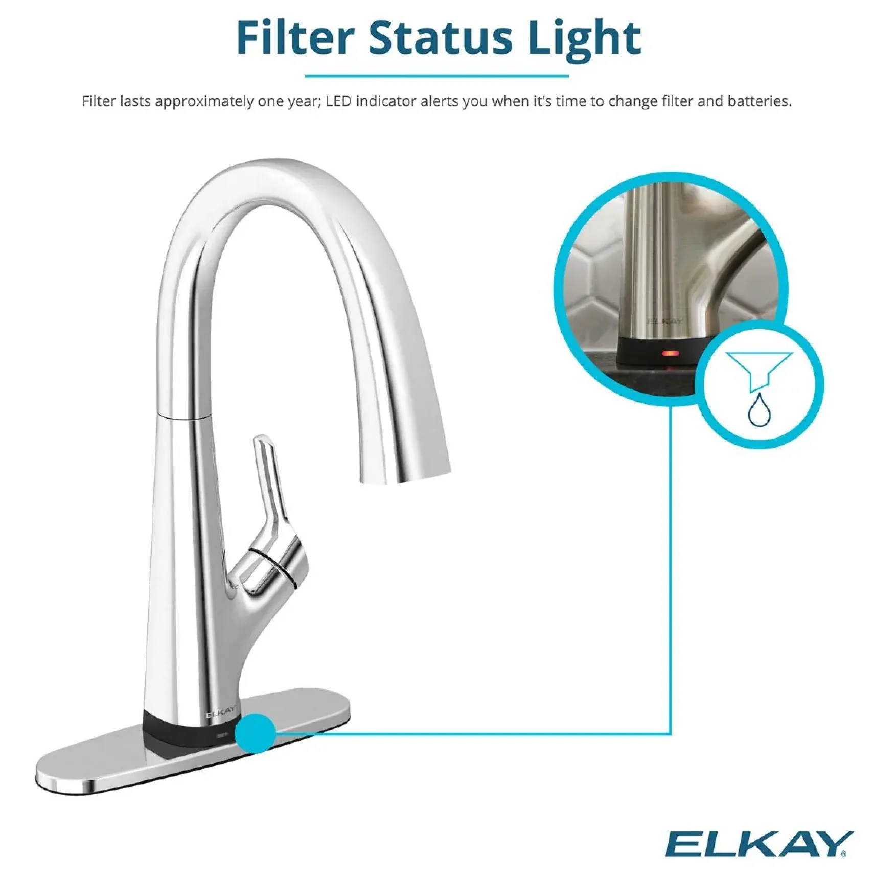 Elkay Avado Lever Handle Pull-down Spray Spout Brass ADA Kitchen Faucet, Chrome, LKAV7051FCR