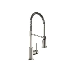 Elkay Avado Lever Handle Semiprofessional Spout Brass ADA Kitchen Faucet, Lustrous Steel, LKAV2061LS