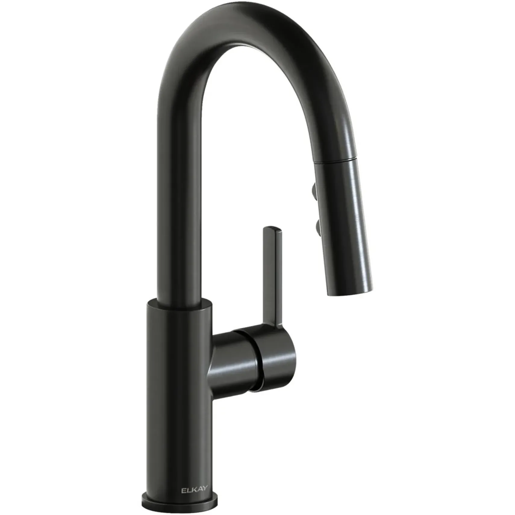 Elkay Avado Lever Handle Pull-down Spray Spout Brass ADA Bar Faucet, Black Stainless, LKAV3032BK