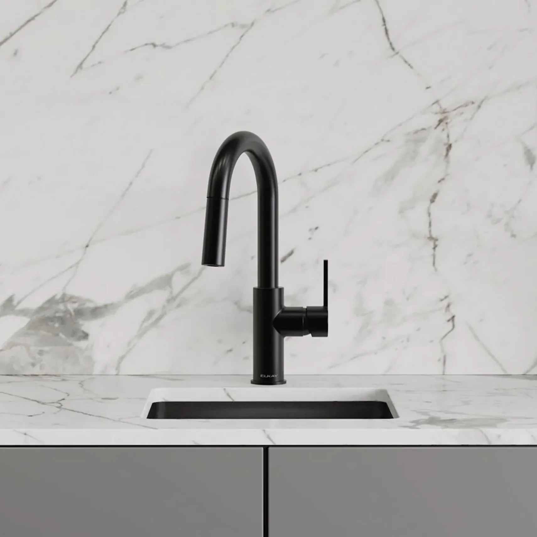 Elkay Avado Lever Handle Pull-down Spray Spout Brass ADA Bar Faucet, Matte Black, LKAV3032MB