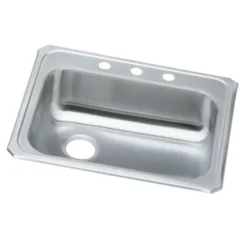 Elkay Celebrity 25" Drop In/Topmount Stainless Steel ADA Kitchen Sink, Brushed Satin, 2 Faucet Holes, GECR2521L2
