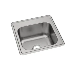 Elkay Celebrity 20" Drop In/Topmount Stainless Steel Laundry/Utility Sink, Brushed Satin, No Faucet Hole, ESE2020100