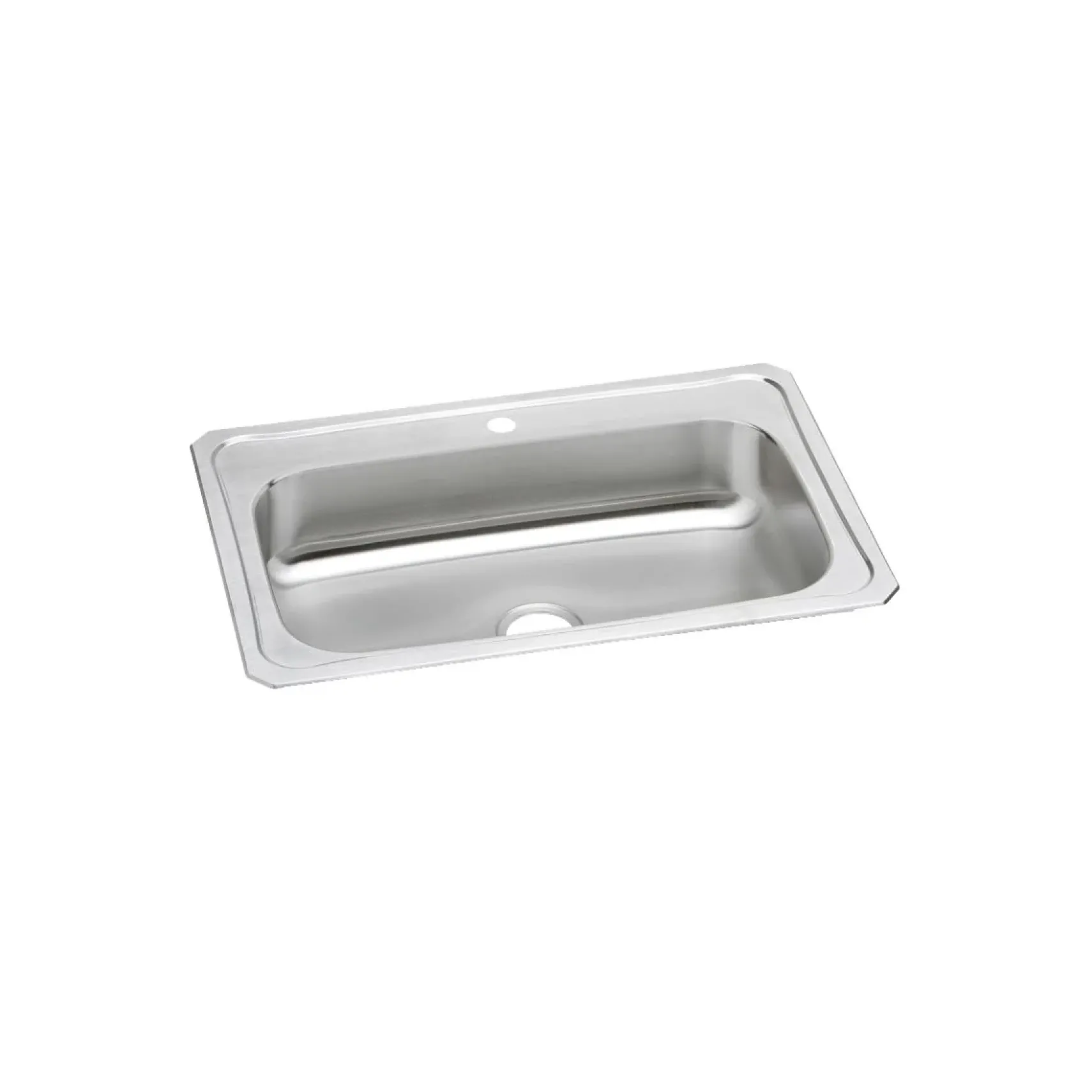 Elkay Celebrity 33" Drop In/Topmount Stainless Steel Kitchen Sink, Brushed Satin, 1 Faucet Hole, CRS33221