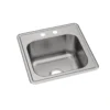 Elkay Celebrity 20" Drop In/Topmount Stainless Steel Laundry/Utility Sink, Brushed Satin, 2 Faucet Holes, ESE2020102